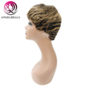 8 Inches Short Straight Hair Wigs Machine Made Wig Highlight Very Short Wigs African American 