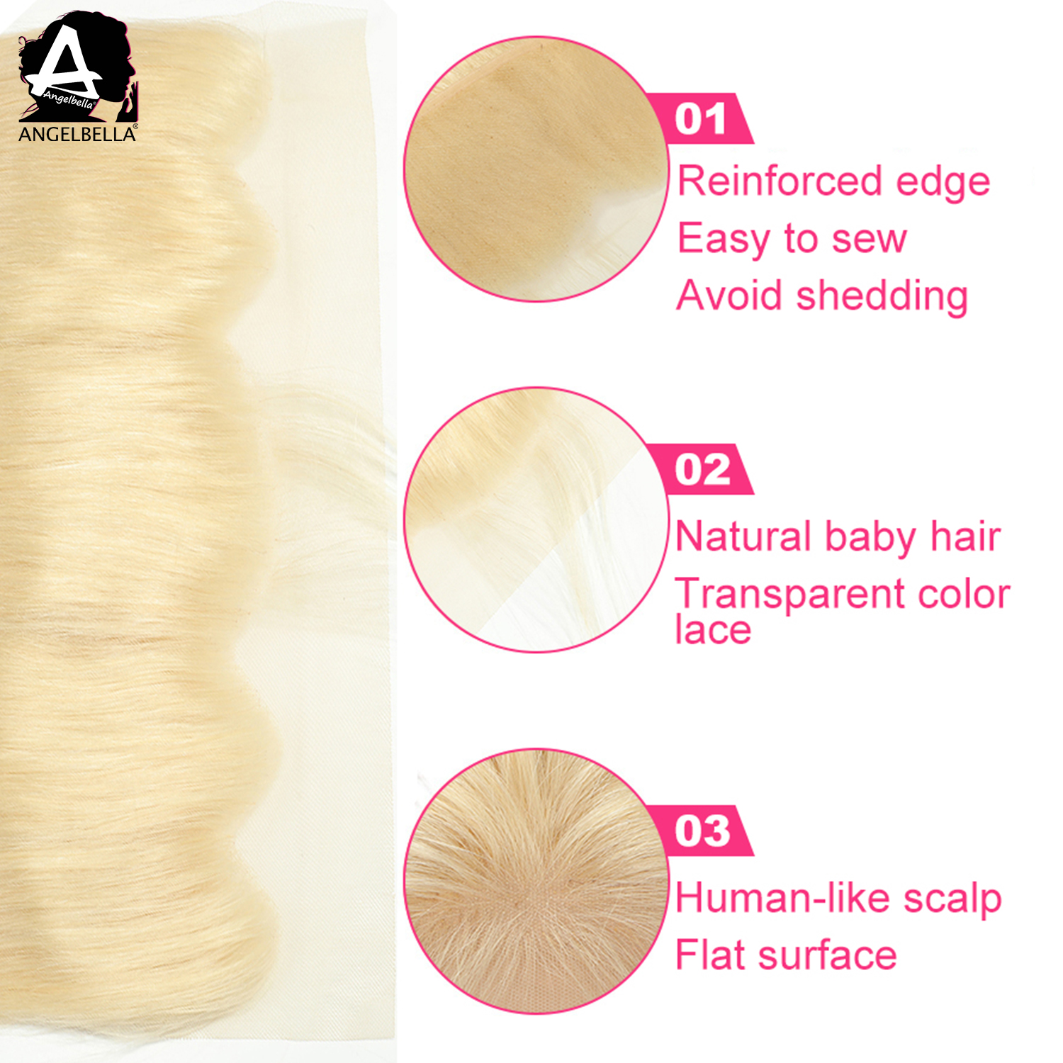 Blonde 613 Human Hair Frontal 13*4 Body Wave Honey Blonde Frontal Closure
