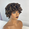 Short Afro Curly Human Hair Wig with Bangs Brazilian Virgin Short Curly Human Hair Wigs for Black Women