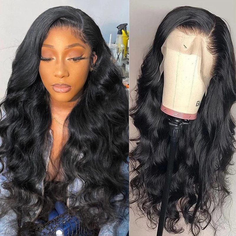 Angelbella13x4 Transparent Lace Front Wigs Body Wave Lace Frontal Wig Pre Plucked