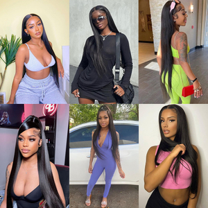 Pre Plucked 4x4 Lace Closure Wig Transparent Lace Front Human Hair Wigs 32 40 Inch Long Brazilian Straight Lace Frontal Wig