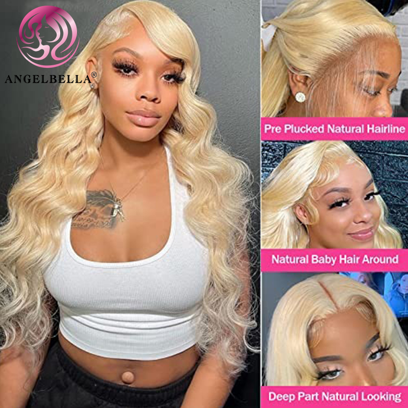  Angelbella Queen Doner Virgin Hair 150% Density13x4 613 Body Wave Human Hair HD Lace Frontal Wigs For Women