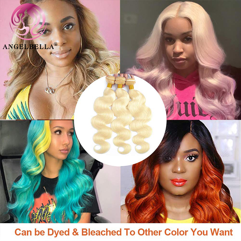 Angelbella Queen Doner Virgin Hair Good Quality 10A 613 Blonde Body Wave Raw Cambodian Human Hair Extensions Bundles