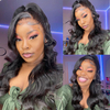 Body Wave Lace Closure Wigs 13x4 Pre Plucked Remy Human Hair Wigs Full Ends 180% Density