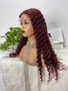 Angelbella 99J Loose Deep Wave Wigs With Lace Part Frontal Burgundy Human Hair Wigs For Sale