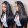 180% Density Natural Human Hair Straight 13x6 Glueless Lace Frontal Wig