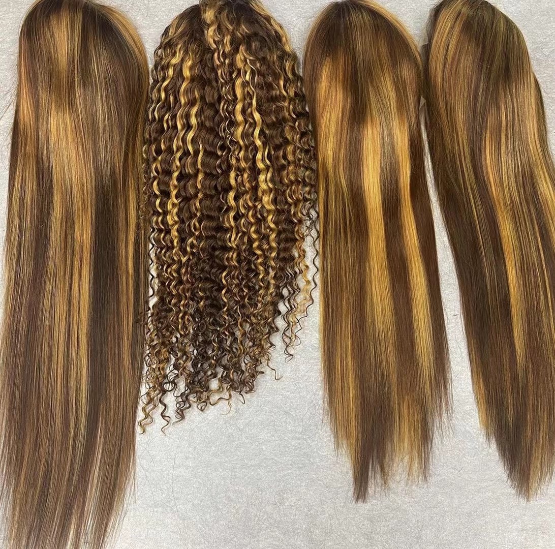 Highlight Frontal Human Hair Honey Blonde Lace Front Wig