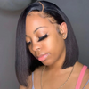 Short Bob Wig Side Part Straight Human Hair Wigs for Black Women