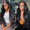 Angelbella Queen Doner Virgin Hair 13X4 Black Body Wave Best Human Hair HD Lace Front Wigs