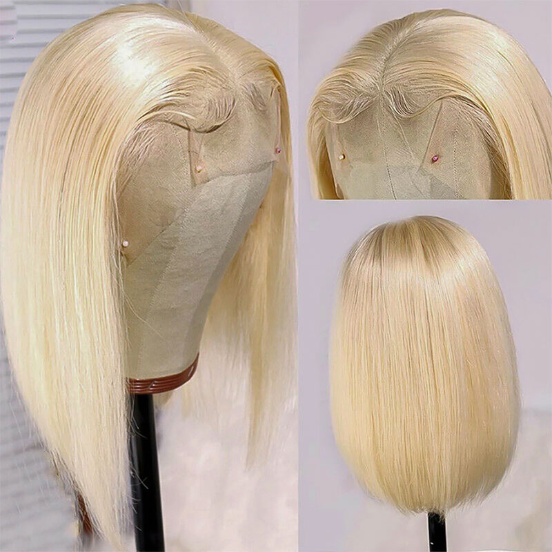 Transparent 613 Blonde Lace Front Wigs for Black Women Remy Straight Brazilian Human Hair Wigs