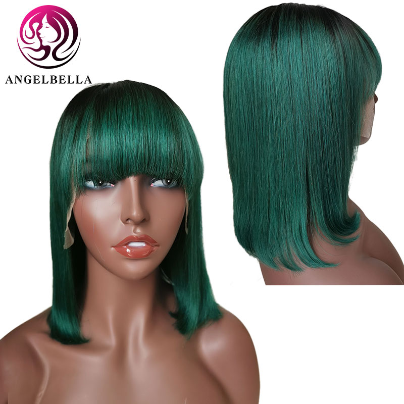 Human Hair Bob Wigs Colored 150 Density Wholesale Remy Hair Lace Front Wigs