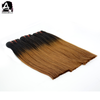 Super Double Drawn Straight Hair Weave Bundle Ombre Brown Color Remy Human Hair