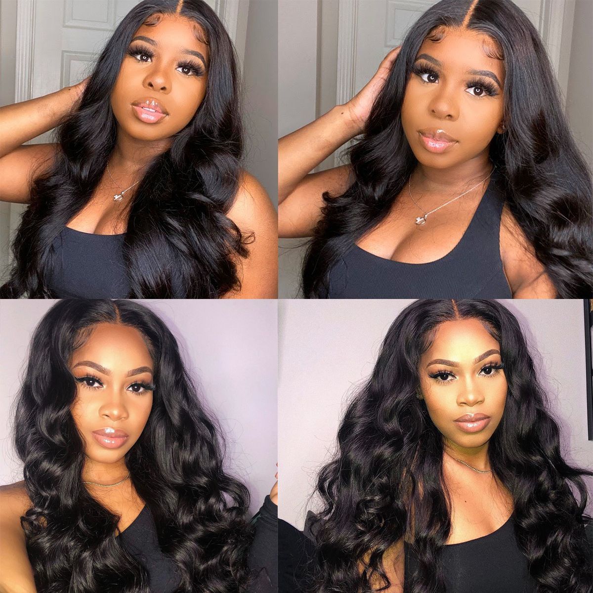 Body Wave Lace Closure Wigs 13x4 Pre Plucked Remy Human Hair Wigs Full Ends 180% Density