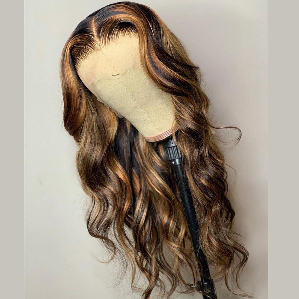 Body Wave Highlight Lace Front Wigs Human Hair