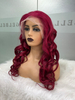 Burgundy 99J Red Color Body Wave Wig Lace Front Wigs