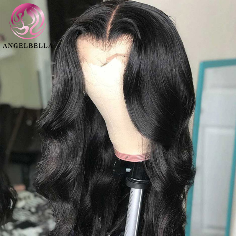Angelbella Queen Doner Virgin Hair 13x4 Black Body Wave Brazilian HD Lace Front Wigs