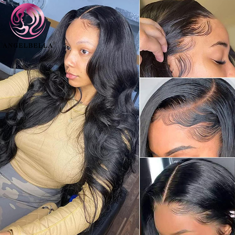 AngelBella Glory Virgin Hair hd Lace Front 13X4 Body Wave Brazilian Human Hair Wigs