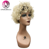 Honey Blonde Afro Wig Real Human Hair Short Brazilian Virgin Hair Afro Curly Wigs 