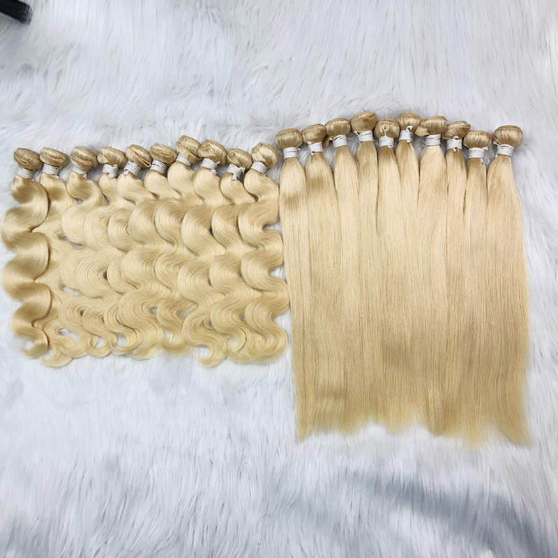 100% Unprocessed Blonde Human Hair Weave Bundles Brazilian Remy Virgin Blonde Body Wave Hair