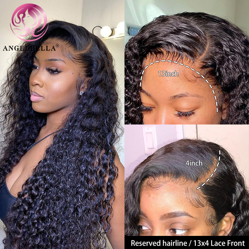 AngelBella DD Diamond Hair 13X4 HD Lace Front Wig Deep Wave Lace Frontal Real Human Hair Wigs
