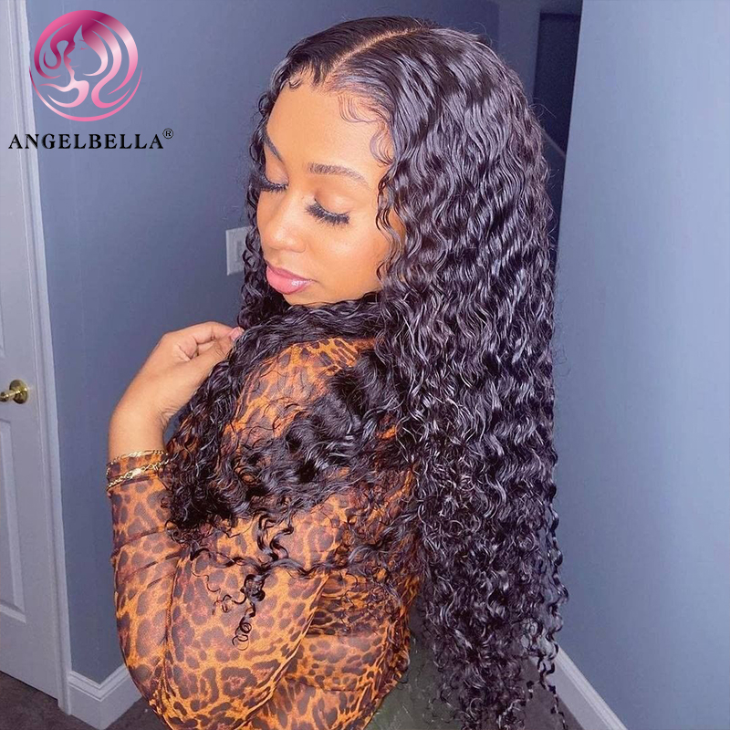 AngelBella DD Diamond Hair Glueless HD 13x4 Lace Front Deep Wave Human Hair Frontal Wig