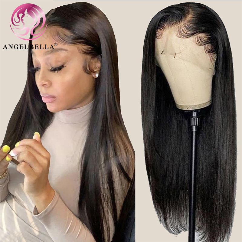 Angelbella Queen Doner Virgin Hair 13x4 HD Lace Front Wig Straight Human Hair For Women 