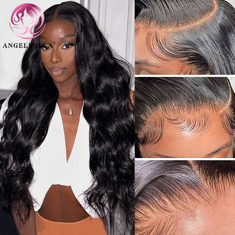 AngelBella DD Diamond Hair Virgin Remy Hair 13x4 Lace Frontal Wigs Body Wave Lace Frontal Human Hair Wigs for Black Women