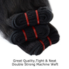 Super Double Drawn Silk Straight Remy Hair Weave Natural Black Human Hair Bundles 
