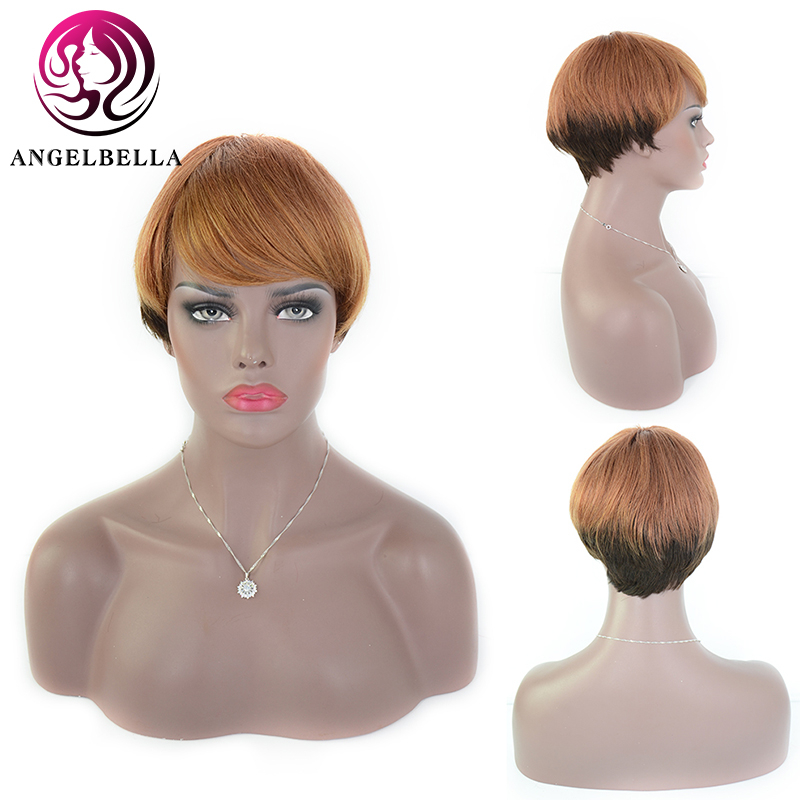 100% Human Hair Short Wigs for Black Women 8 Inch Straight Hair Wig 