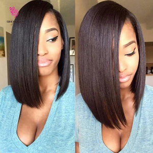 Natural Color Short Human Hair Bob Wigs for Women 