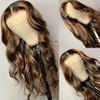 Body Wave Highlight Lace Front Wigs Human Hair
