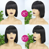 Short Bob Machine Wig With Bangs Human Hair for Black Women