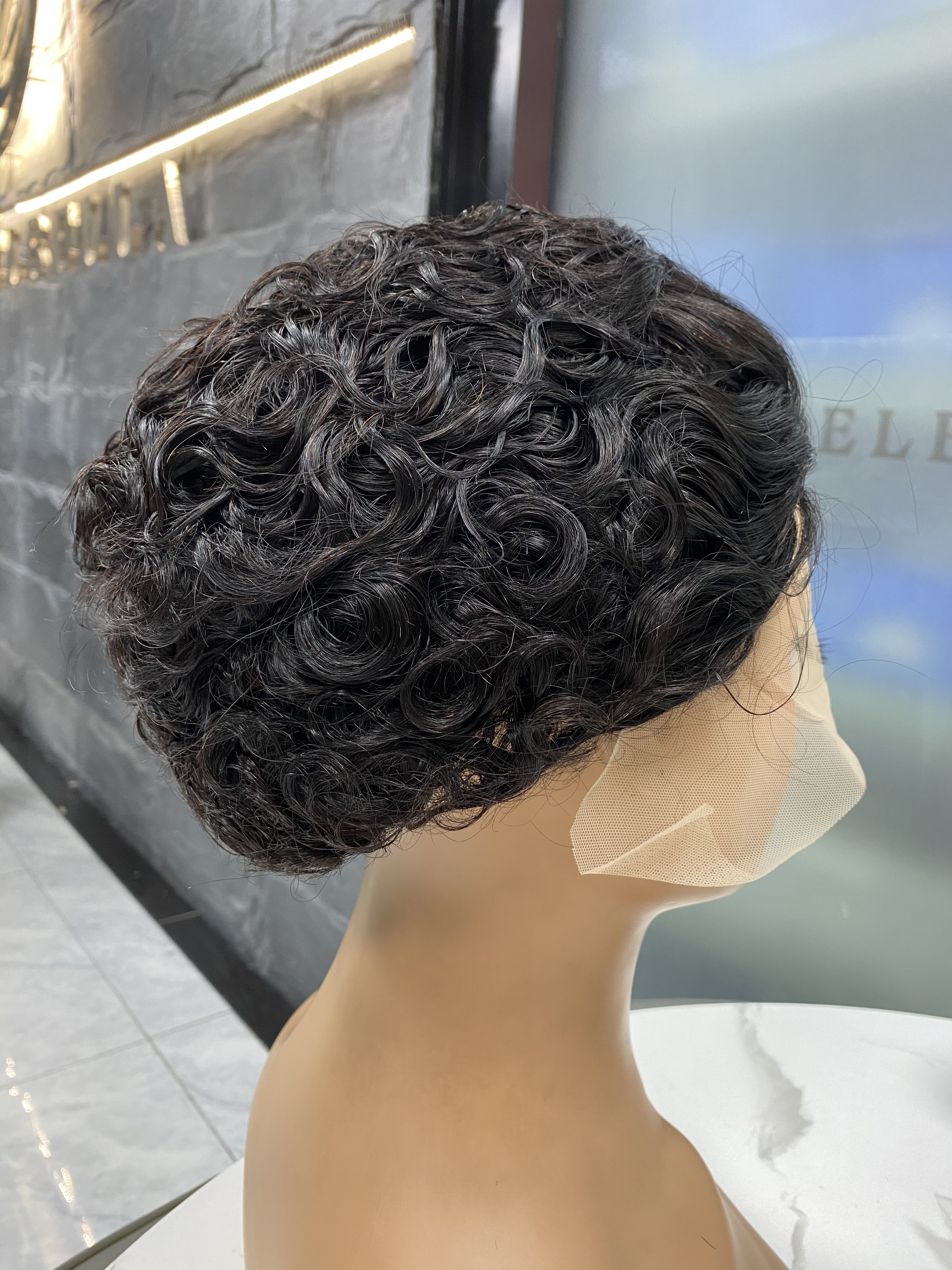 ANGELBELLA HAIR WHOLESALE Hd Lace Frontal Wig 180 Density Double Drawn Pixie Wig Curly 13*4 Unprocessed Natural Hair Wig