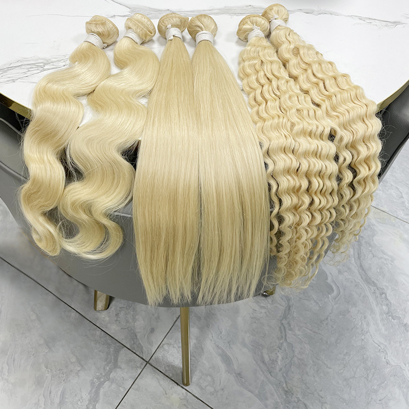 613 Straight Blonde Brazilian Hair Weave Human Hair Bundles