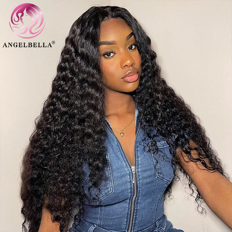Angelbella Queen Doner Virgin Hair 13×4 HD Lace Front Wigs Deep Wave Virgin Human Hair Wigs for Black Women