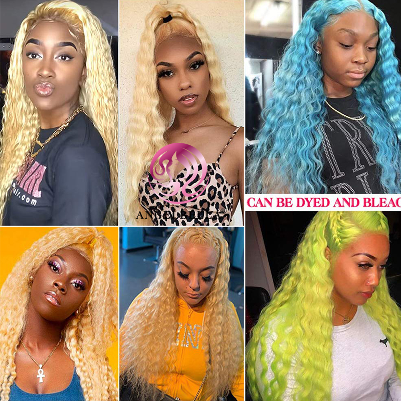 Angelbella Queen Doner Virgin Hair Wholesale Natural Cuticle Aligned Virgin Human Hair 613 Deep Wave Virgin Raw Hair Bundle