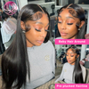 Angelbella Queen Doner Virgin Hair Swiss 13X4 Silk Straight Real Hd Lace Frontal Wig With Baby Hair 