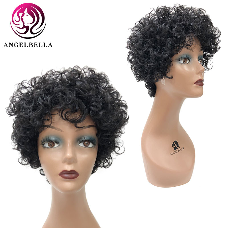 Cheap Human Hair Wigs With Bang for Black Women