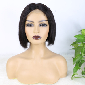 Human Hair 13x4 150% Density Frontal Bob Wig Short Bob Lace Front Human Hair Wigs Pre Plucked Straight Bob Human Hair Wig 10 Inch