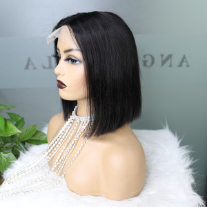 Human Hair Lace Front 13x4 Wigs Bob 10 Inch 150 Density Brazilian Virgin Human Hair Short Bob Wigs