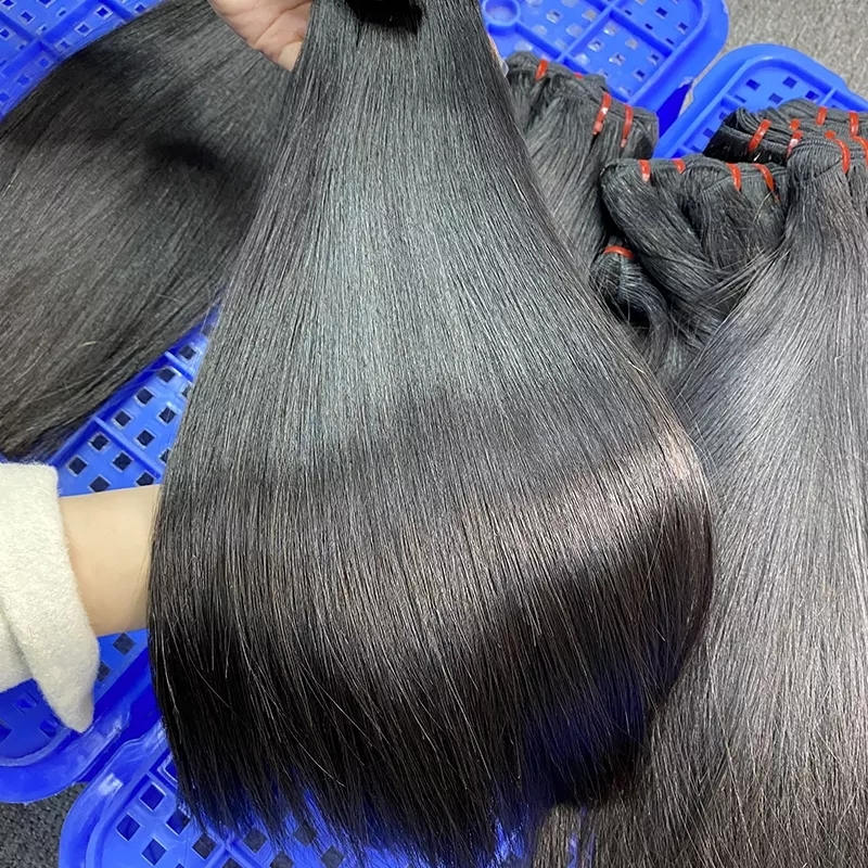 Virgin Hair Straight Hair Bundles 100% Human Hair Extension Double Weft Does Not Fall Off