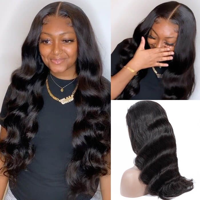 Hd Lace Frontals Wholesale 4x4 Body Wave Pre Plucked Bleached Knots Closure Wig