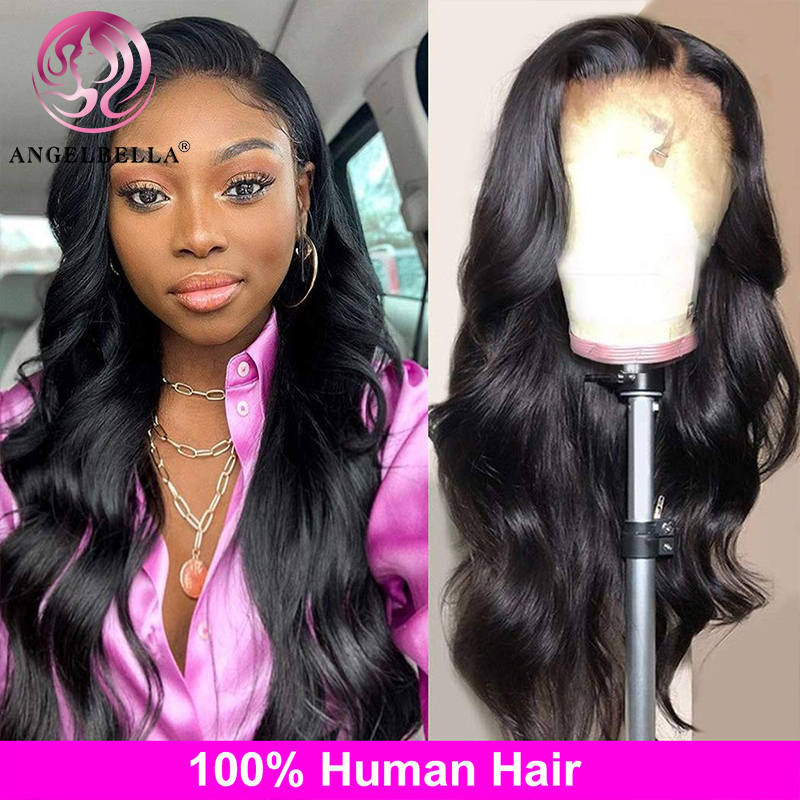 AngelBella Glory Virgin Hair Brazilian Body Wave 13x4 HD Lace Front Wigs For Black Women Human Hair