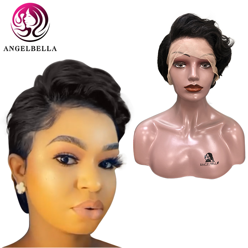 Short Lace Front Wig Natural Wavy High Quality Human Hair Wigs Online 