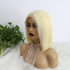 Blonde Bob Wig Human Hair, 13x4 Lace Front 613 Wigs Pre Plucked Bleached Knots Free Part 10 Inch Short Blonde Bob Wigs for Black Women 180% Density