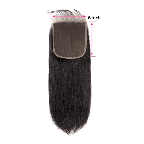 2022 6X6 Lace Closure Human Hair Transparent Lace Free Part Silky Straight With Baby Hair