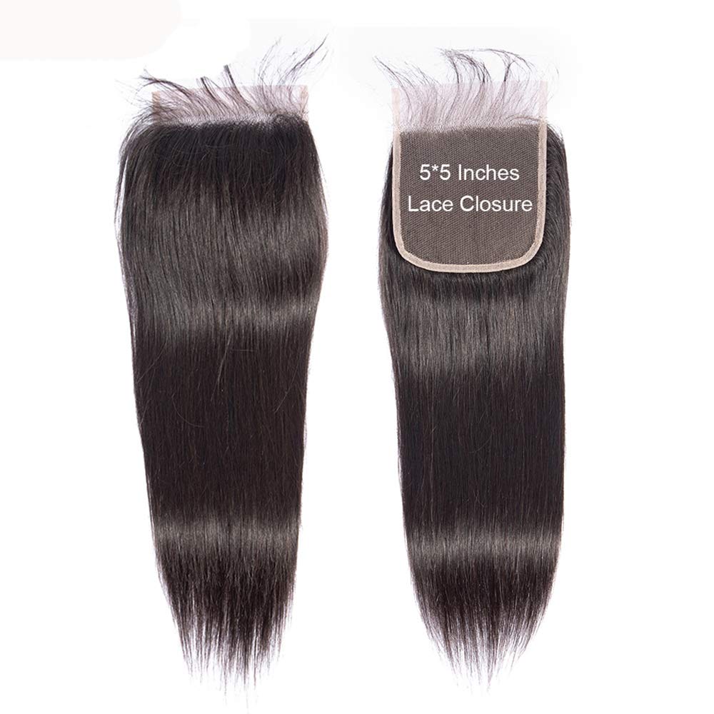 2022 New Style 4x4 HD Lace Closure Straight Human Hair Transparent Lace Closure with Baby Hair Natural Color Free Part