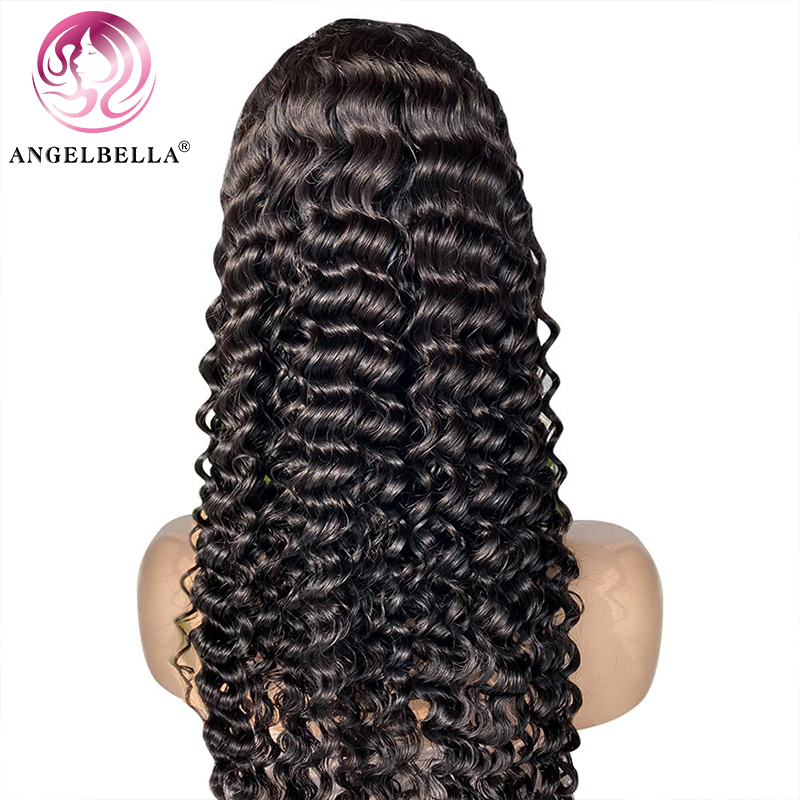 AngelBella DD Diamond Hair 13X4 Transparent Lace Frontal Deep Wave Natural Human Hair Wig
