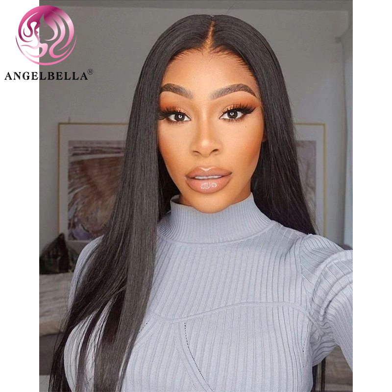 Angelbella Queen Doner Virgin Hair Invisible Hd Transparent Lace Closure Ginger Lace Front Wig Human Hair