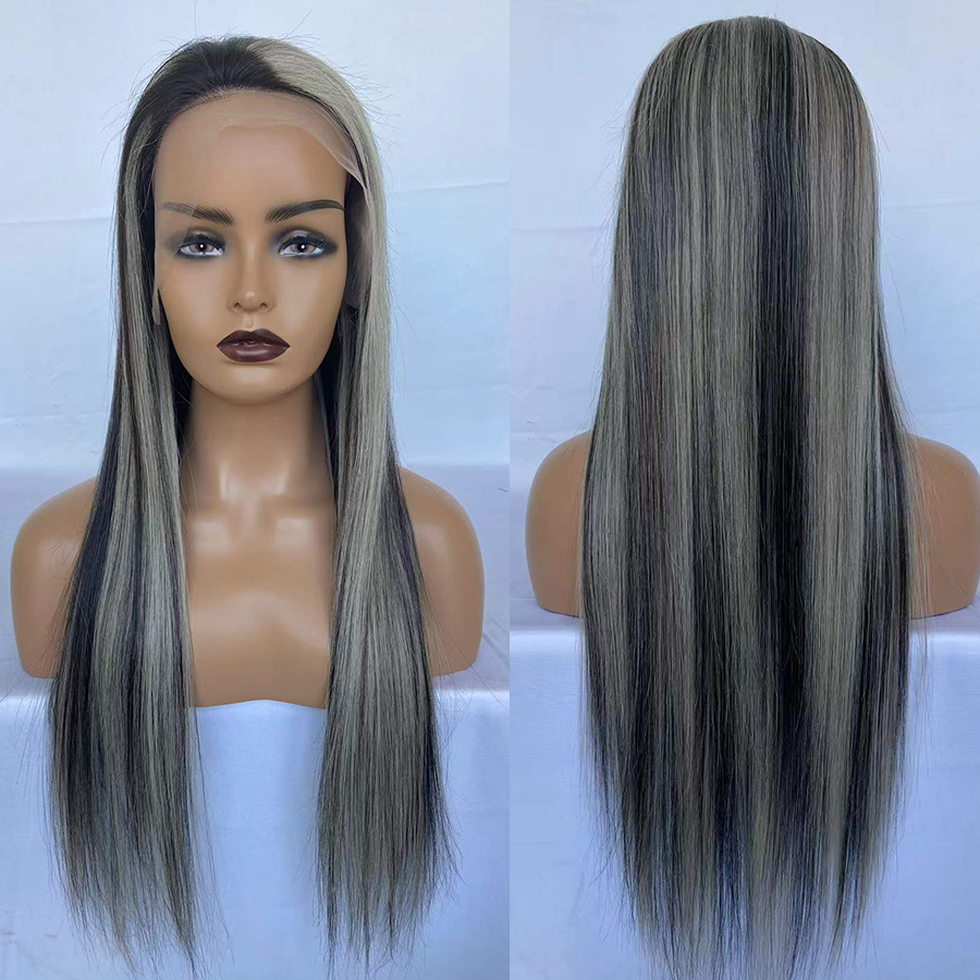 Highlight Frontal Lace Front Wig Human Hair for Black Women